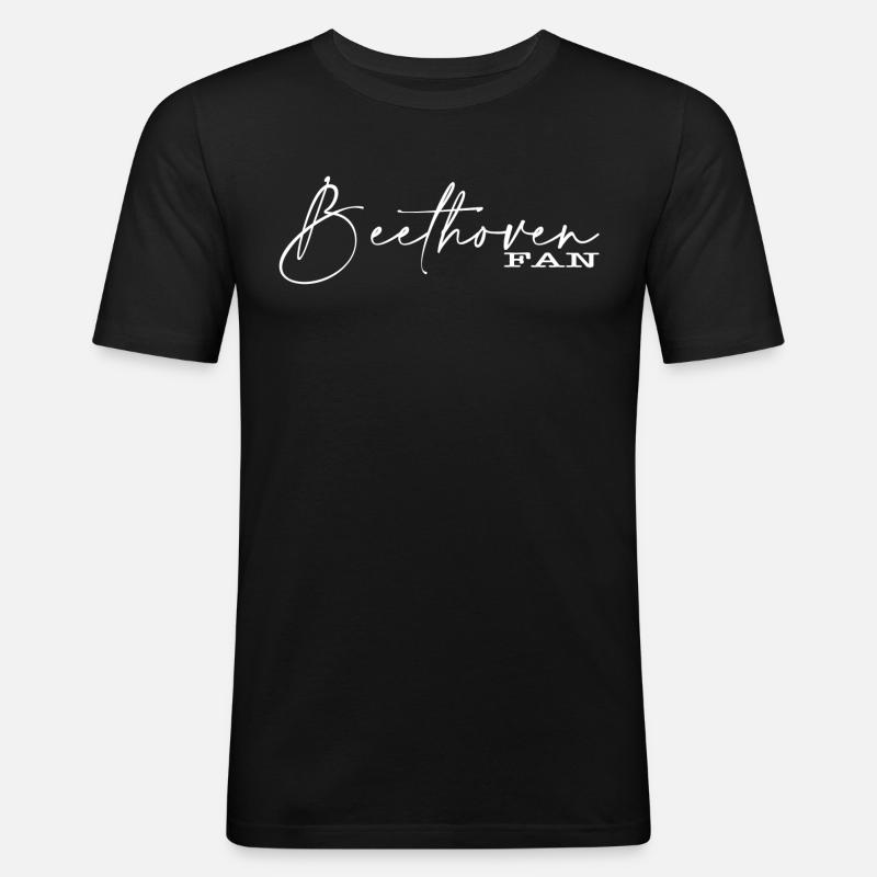 Beethoven - Männer Slim Fit T-Shirt - Schwarz