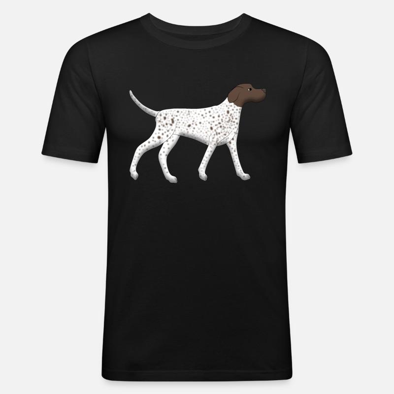 Pointer rennt - Männer Slim Fit T-Shirt - Schwarz