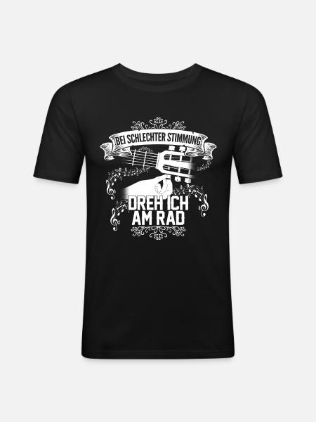 Gitarre - schlecht Stimmung - Männer Slim Fit T-Shirt - Schwarz