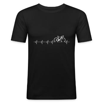 Herz Fahrrad Geschenk Puls Sport Mountainbike bmx - Männer Slim Fit T-Shirt - Schwarz - Vorne - Nik (191cm)