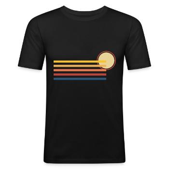 Sonne Streifen Sonne Geschenk Geometrie Hipster - Männer Slim Fit T-Shirt - Schwarz - Vorne - Nik (191cm)