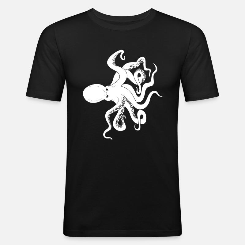 Blæksprutte blæksprutter - Herre Slim Fit T-Shirt - sort