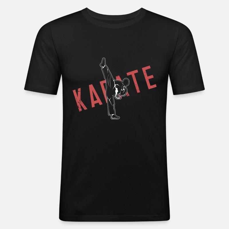 Karate - Männer Slim Fit T-Shirt - Schwarz