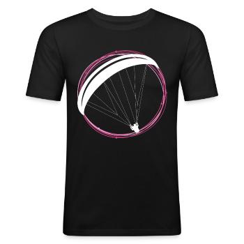 Paragliding Gleitschirm - Männer Slim Fit T-Shirt - Schwarz - Vorne - Nik (191cm)