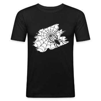Spinne Spinnennetz Spinnen Geschenk Tier Tarantel - Männer Slim Fit T-Shirt - Schwarz - Vorne - Nik (191cm)