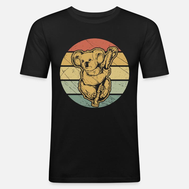 Koala - Männer Slim Fit T-Shirt - Schwarz