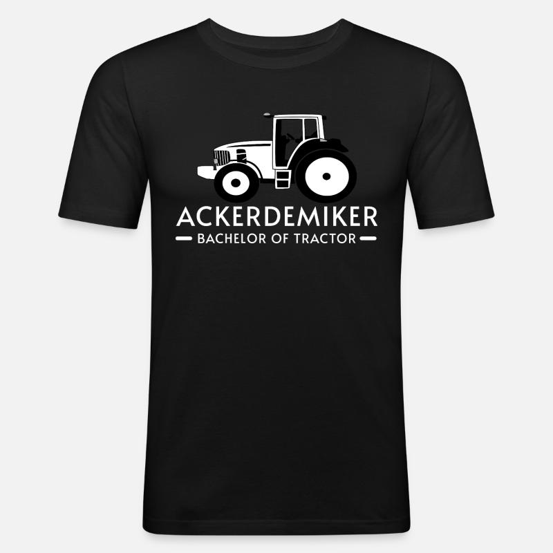 Acker traktorfahrer bauer - Männer Slim Fit T-Shirt - Schwarz