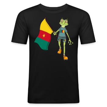 Cameroonian Fan Frog - Men's Slim Fit T-Shirt - black - Front - Nik (191cm)