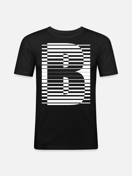 LETTER B - Men's Slim Fit T-Shirt - black