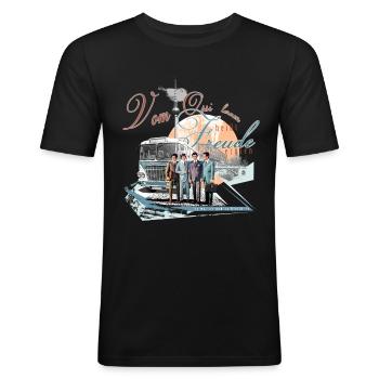 ikarus bus ddr ossi ost - Männer Slim Fit T-Shirt - Schwarz - Vorne - Nik (191cm)