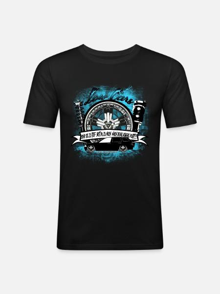 Tuning Low - Männer Slim Fit T-Shirt - Schwarz