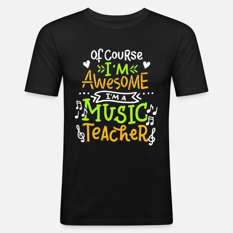 Musiklehrer-Schule - Männer Slim Fit T-Shirt - Schwarz