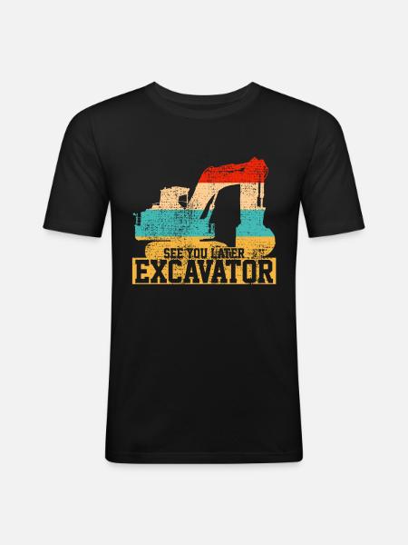 Bagger LKW Bagger - Männer Slim Fit T-Shirt - Schwarz