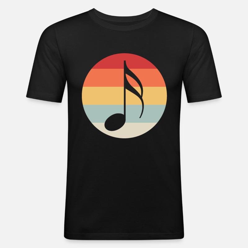 Musiknote - Männer Slim Fit T-Shirt - Schwarz