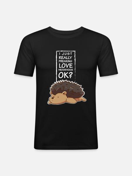 Hedgehog - Men's Slim Fit T-Shirt - black
