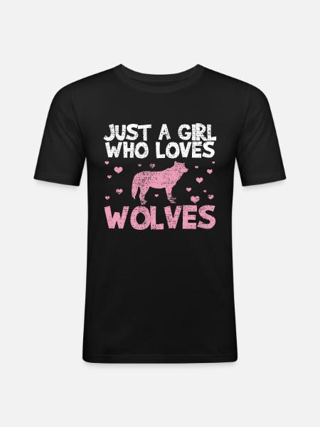 Wolf the wolf - Men's Slim Fit T-Shirt - black