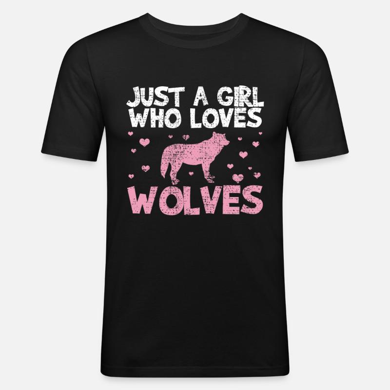 Wolf der Wolf - Männer Slim Fit T-Shirt - Schwarz