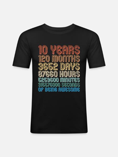 10th birthday - Men's Slim Fit T-Shirt - black