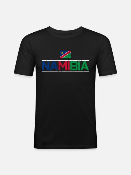 Namibia - Männer Slim Fit T-Shirt - Schwarz