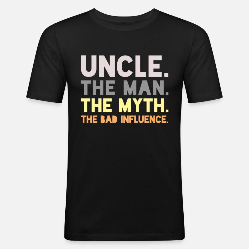 Onkel - Männer Slim Fit T-Shirt - Schwarz