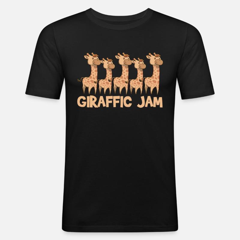 Giraffe Giraffe Giraffe - Männer Slim Fit T-Shirt - Schwarz