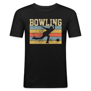 Bowling Bowling Bowling - Men's Slim Fit T-Shirt - black - Front - Nik (191cm)