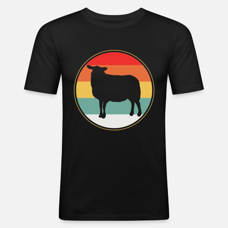Schaf - Männer Slim Fit T-Shirt - Schwarz
