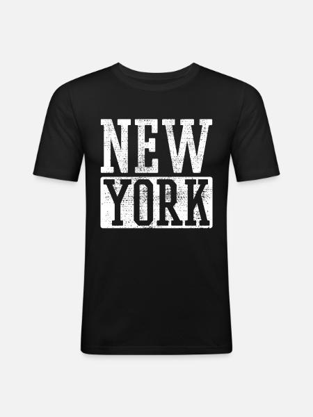 new York - Men's Slim Fit T-Shirt - black