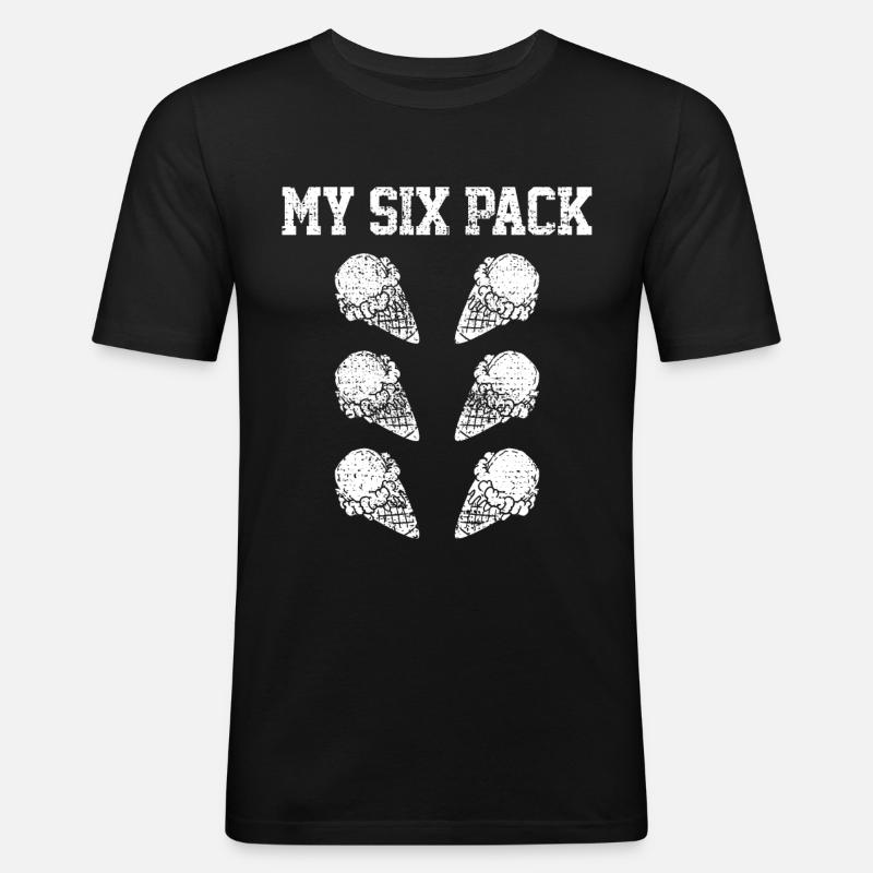 Eistüte - Männer Slim Fit T-Shirt - Schwarz