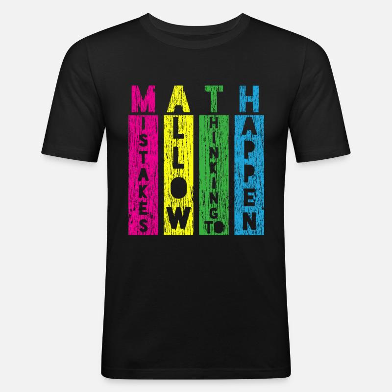 Mathelehrer Design - Männer Slim Fit T-Shirt - Schwarz