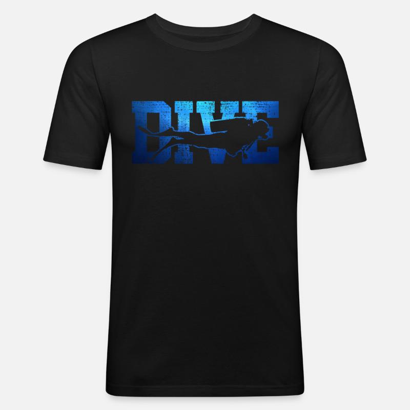 Gerätetauchen - Männer Slim Fit T-Shirt - Schwarz