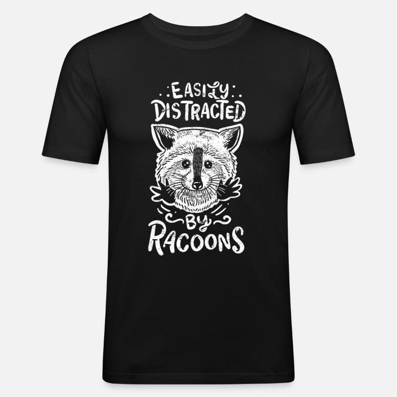 Waschbär Waschbär Waschbär - Männer Slim Fit T-Shirt - Schwarz