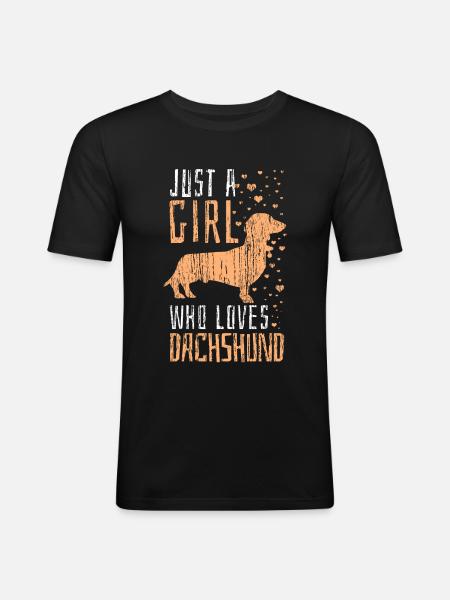 Chien de teckel - T-shirt près du corps Homme - noir