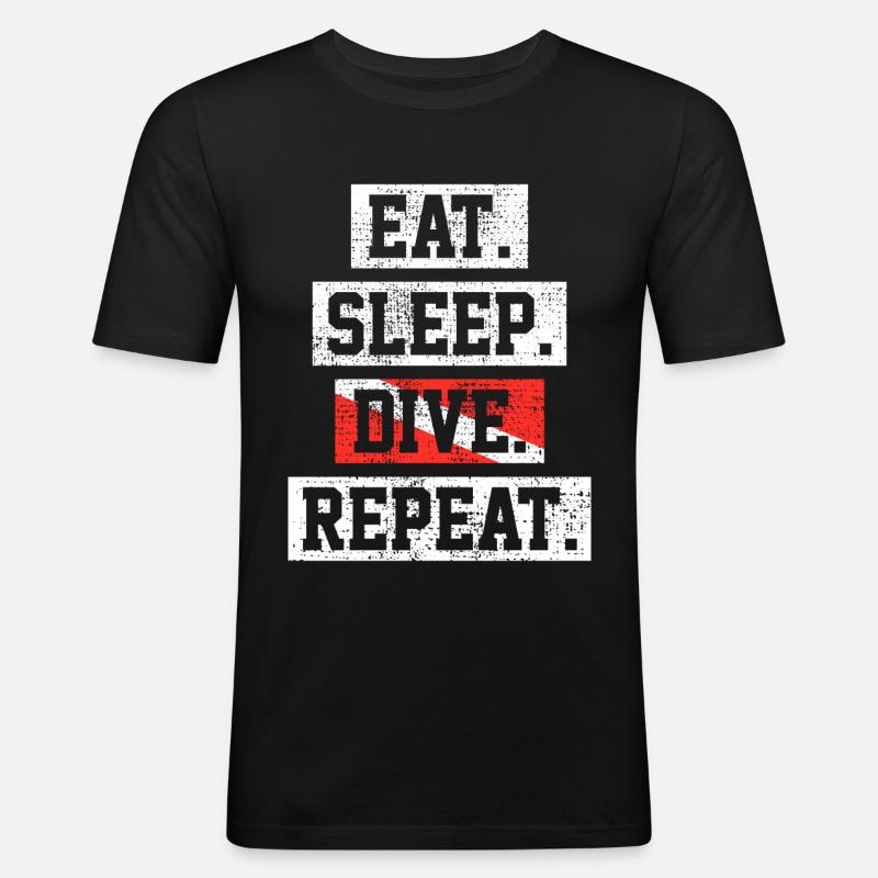 Plongée plongée plongée - T-shirt près du corps Homme - noir