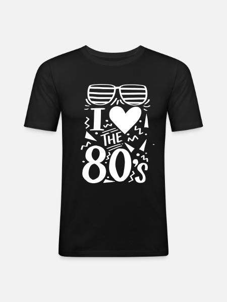 80s party - Men's Slim Fit T-Shirt - black