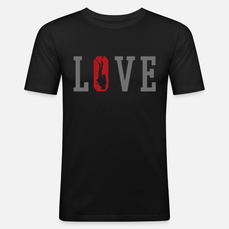 Plongée plongée plongée - T-shirt près du corps Homme - noir