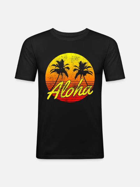 Aloha - Men's Slim Fit T-Shirt - black