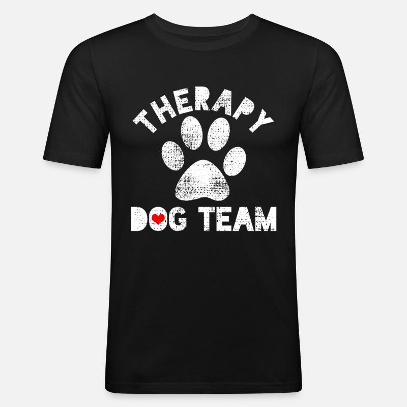Hundetherapeutin - Männer Slim Fit T-Shirt - Schwarz