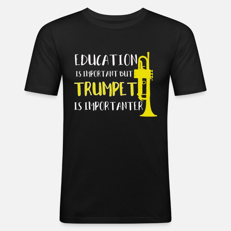 Posaune Jazz - Männer Slim Fit T-Shirt - Schwarz