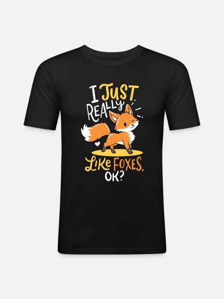 Foxes foxes foxes foxes foxes - Men's Slim Fit T-Shirt - black