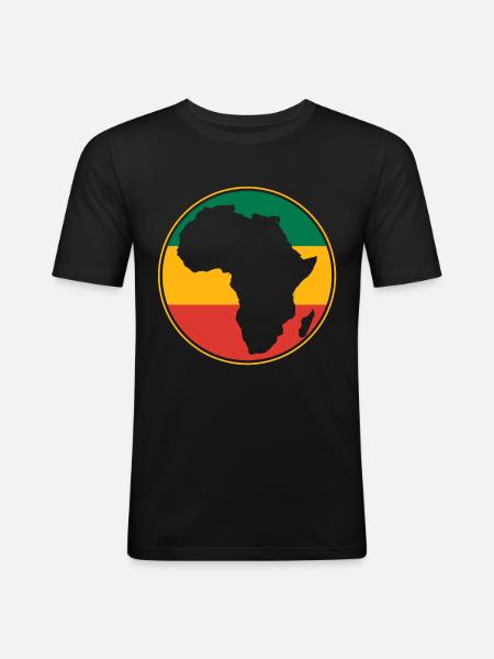 African map - Men's Slim Fit T-Shirt - black