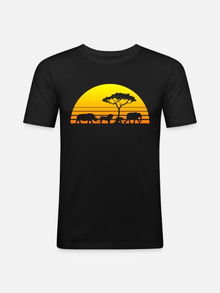 Afrique - T-shirt près du corps Homme - noir