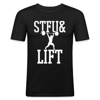 haltérophilie - T-shirt près du corps Homme - noir - Devant - Nik (191cm)