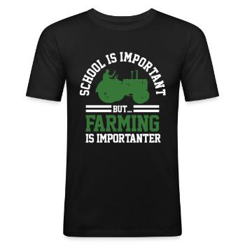 farmer - Men's Slim Fit T-Shirt - black - Front - Nik (191cm)
