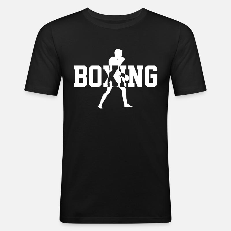 Boxen - Männer Slim Fit T-Shirt - Schwarz