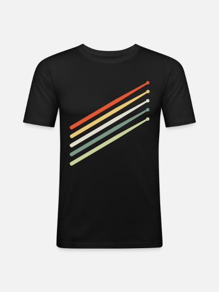 Drummer drumsticks - Men's Slim Fit T-Shirt - black