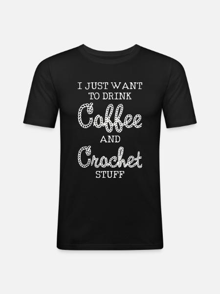 crochet - Männer Slim Fit T-Shirt - Schwarz