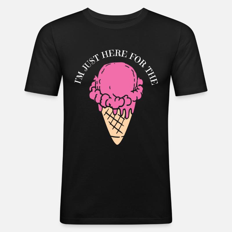 Eiscreme - Männer Slim Fit T-Shirt - Schwarz