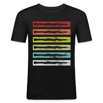 Hautbois Vintage - T-shirt près du corps Homme - noir - Devant - Nik (191cm)