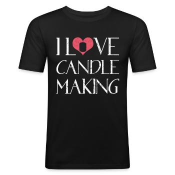 candles - Men's Slim Fit T-Shirt - black - Front - Nik (191cm)